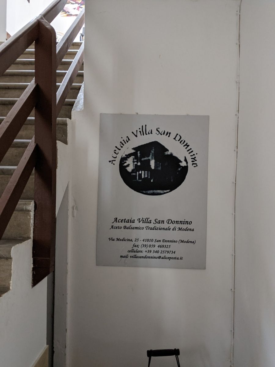 Sign on the wall at the Villa