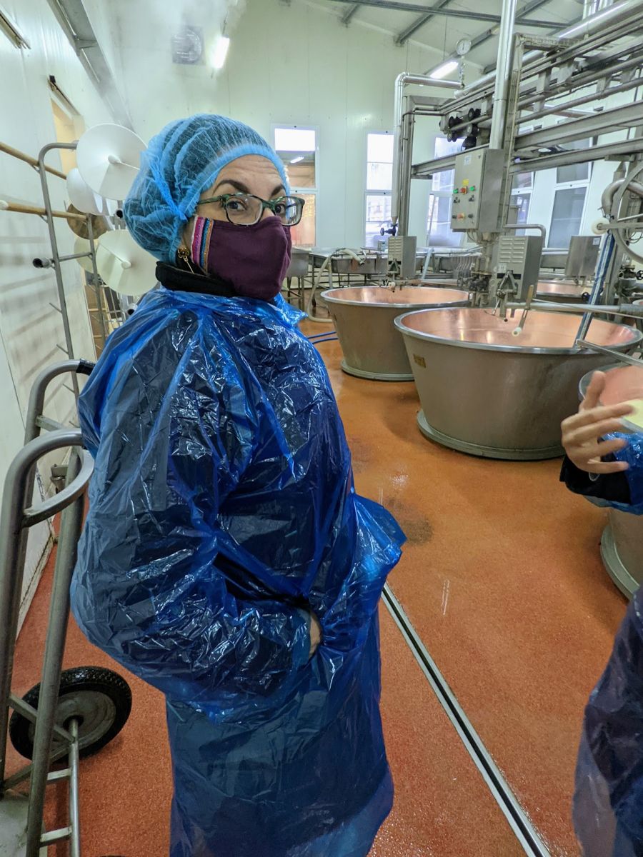 Teresa in full protective gear