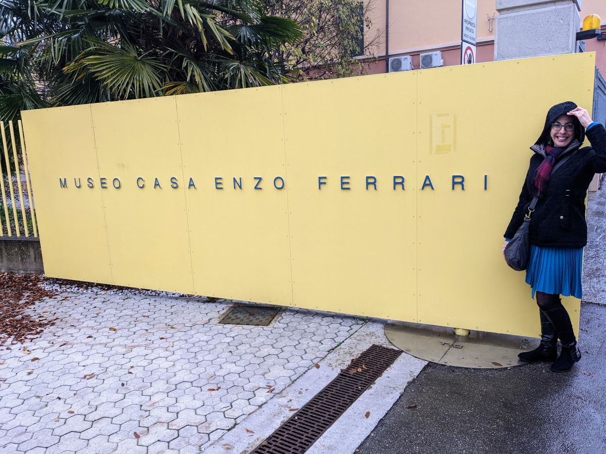Teresa in front of the Museum sign