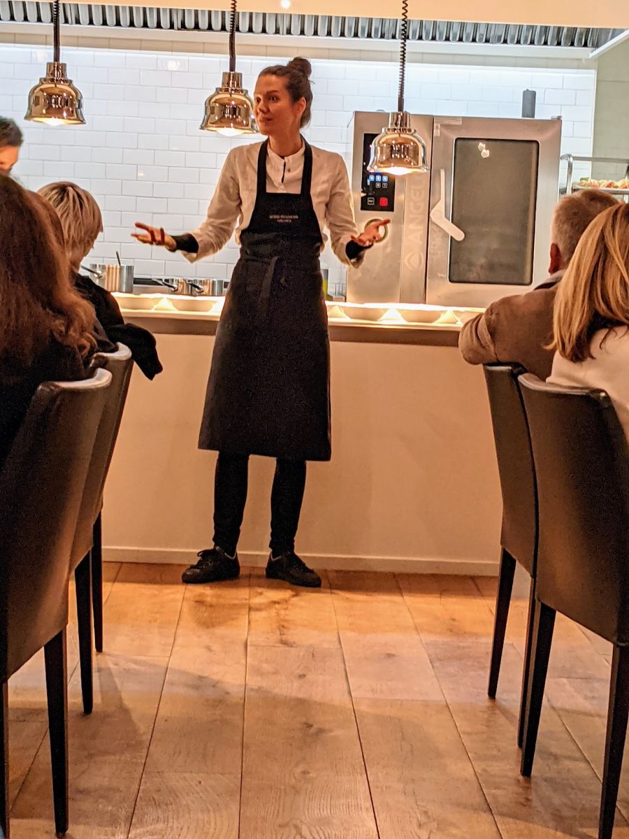 Chef Jessica describing the next dish