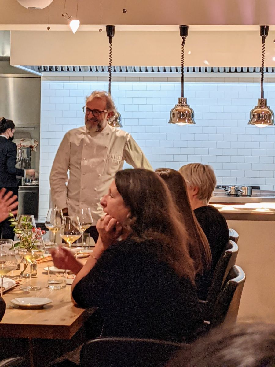 Massimo greeting the diners