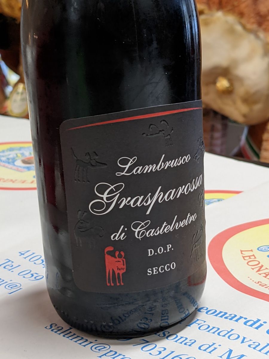 Bottle of lambrusco