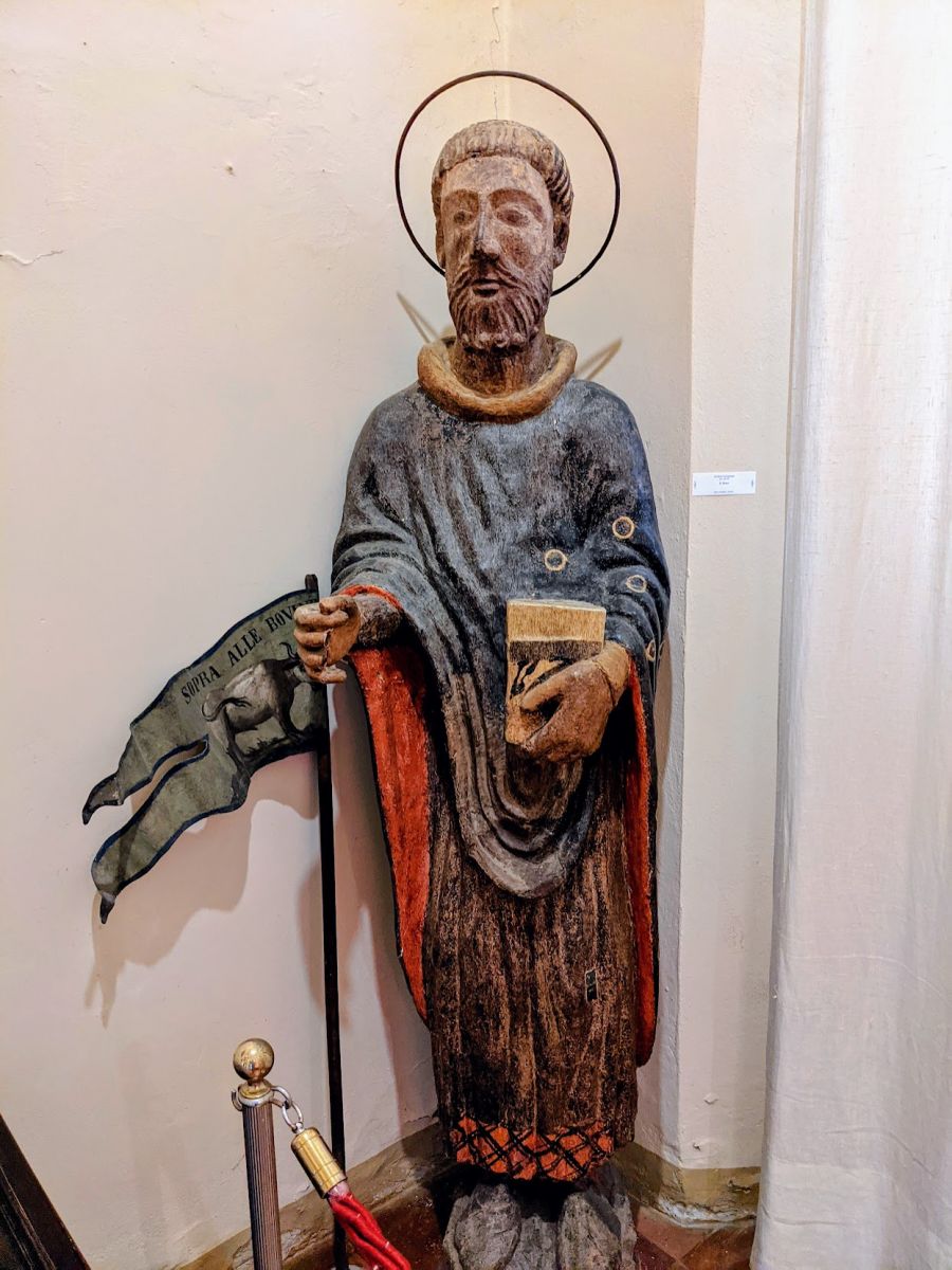 A wooden statue