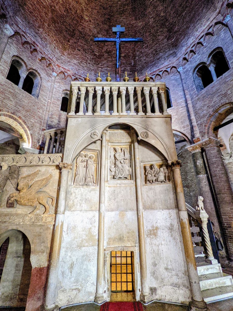 View of the raised altar