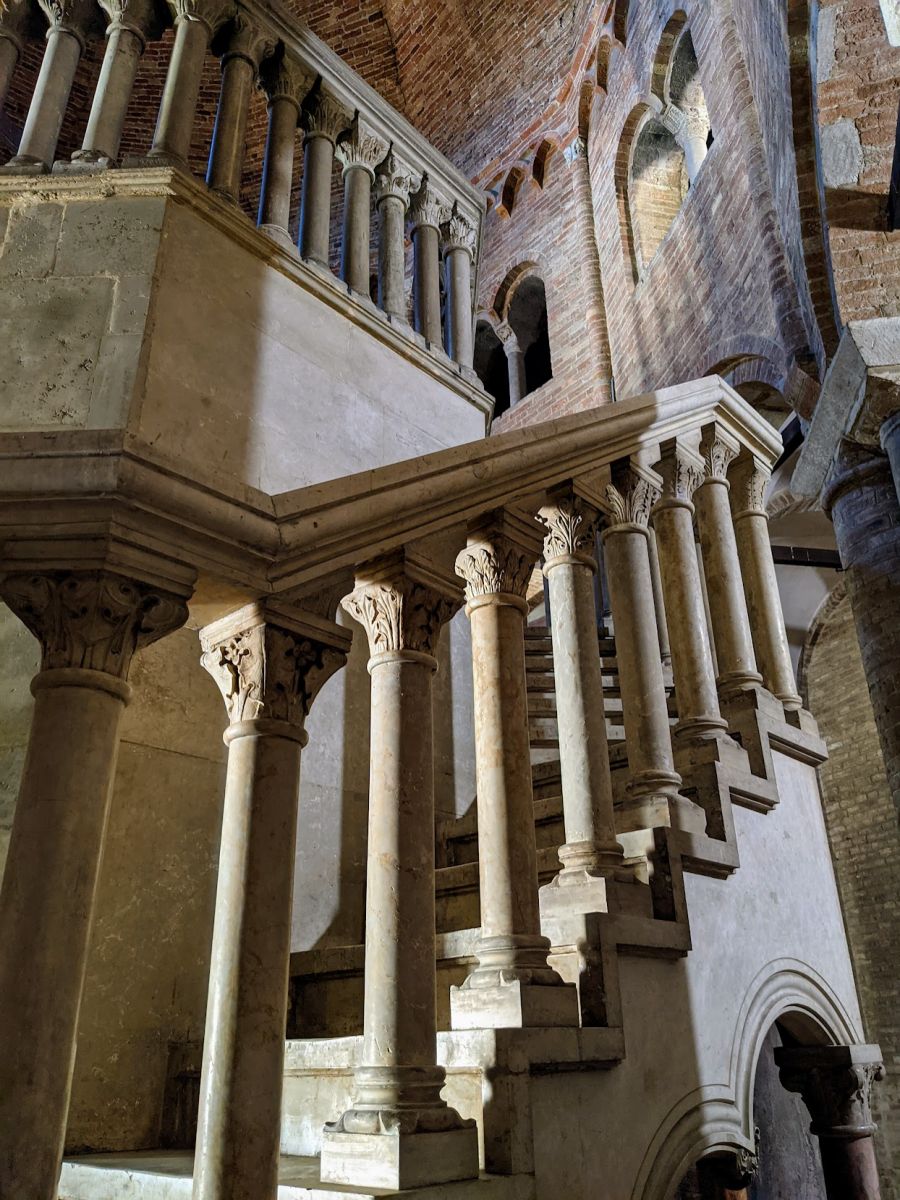 Stairs leading to a raised altar