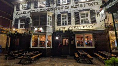 Exterior of The Princes Head pub