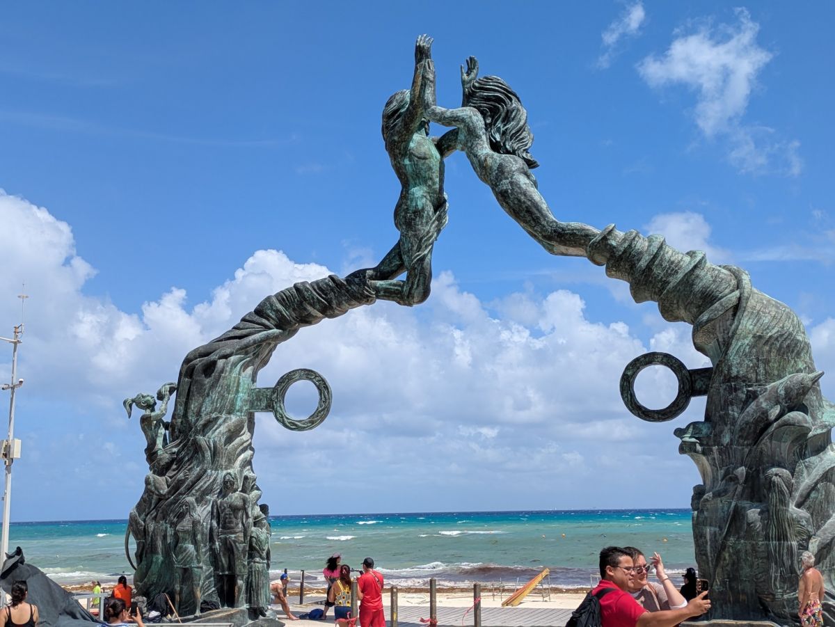 A sculpture on the beach at Playa del Carmen