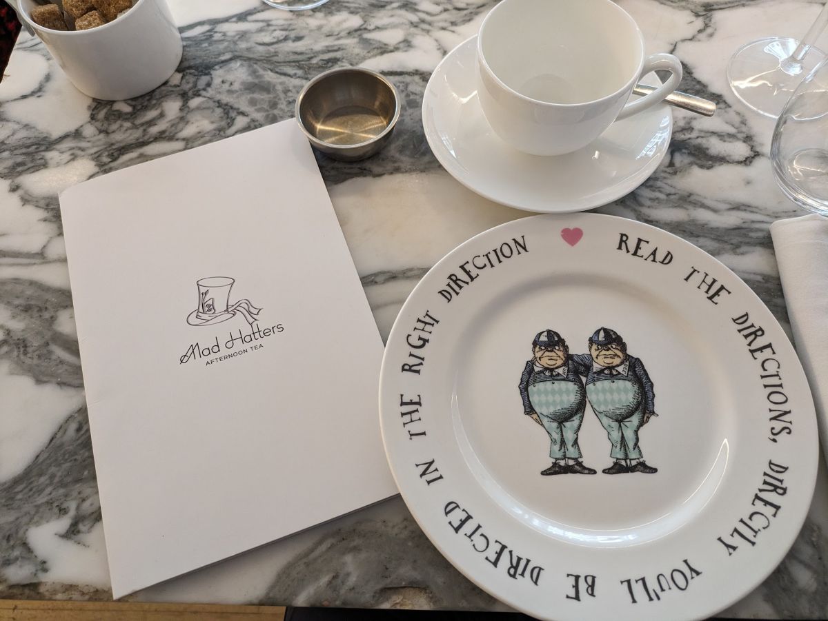 Cups and plates set out for afternoon tea