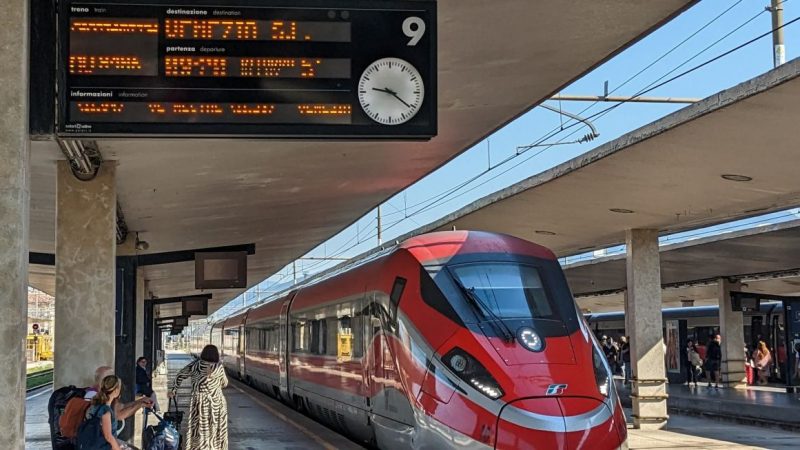 Train at the station in Florence