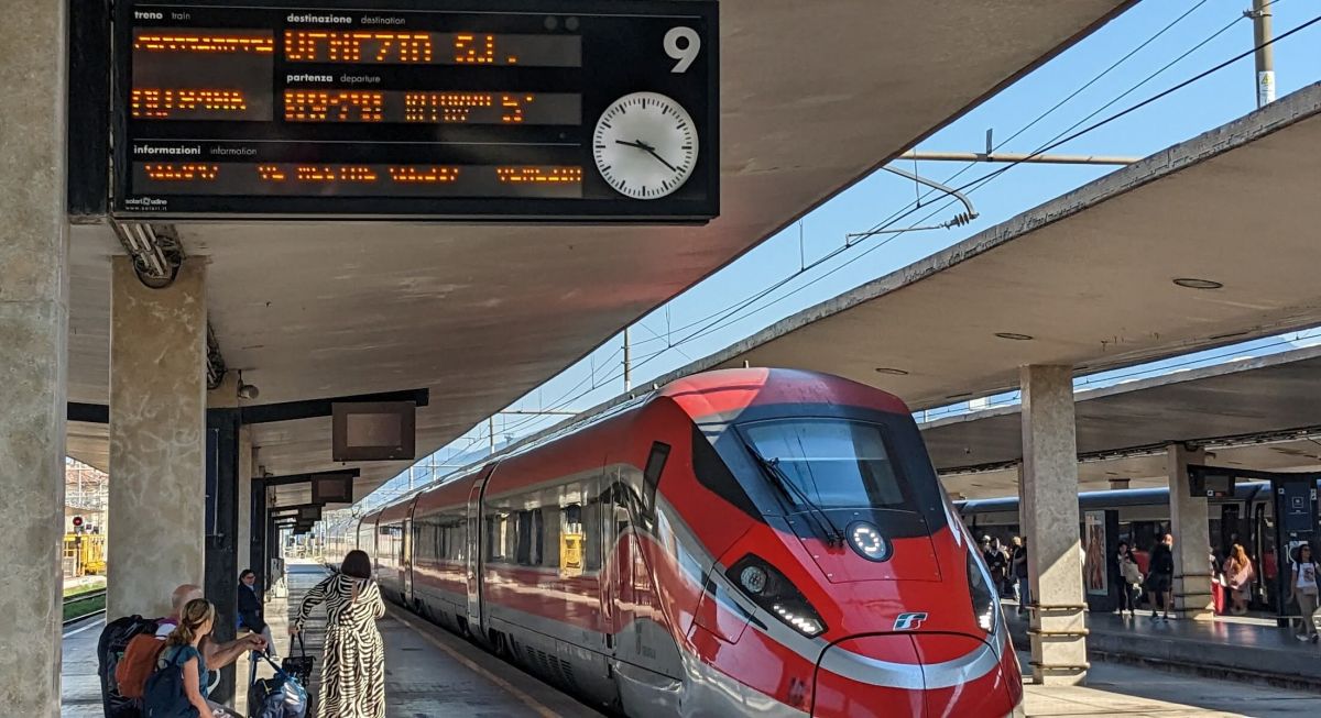 Train at the station in Florence