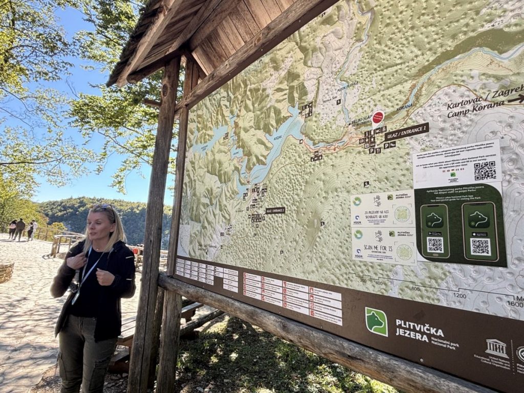 Ella showing us the map of the park