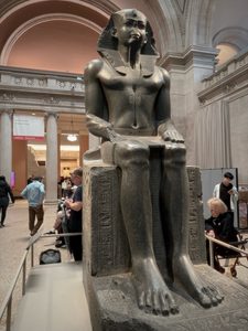 Amenemhat II, a Middle Kingdom pharaoh, in the lobby of The Met