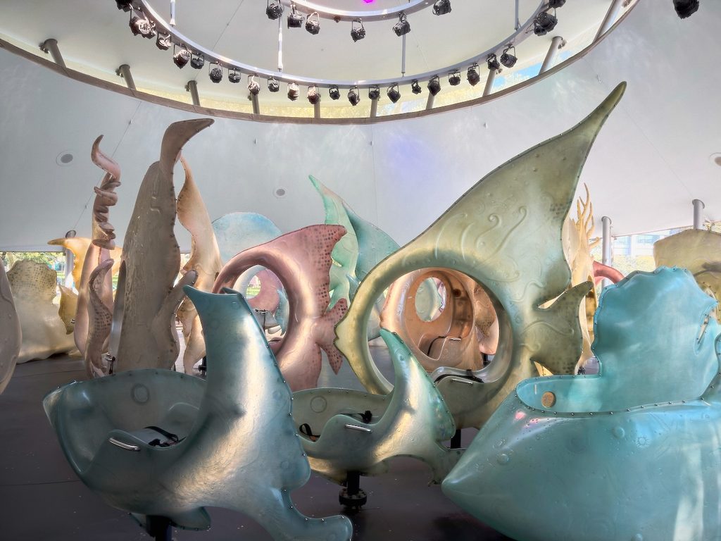 The shiny sea creatures you can ride on the SeaGlass Carousel