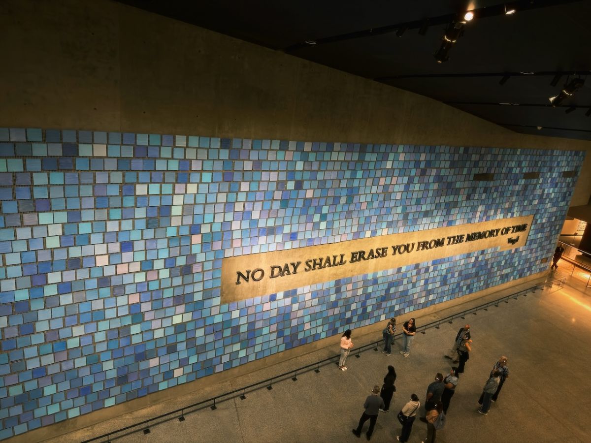 A wall inside the World Trade Center Museum